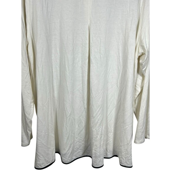 J Jill Wearever Collection Tunic Top Off-White Black Piping Size 2X Capsule - Picture 11 of 12